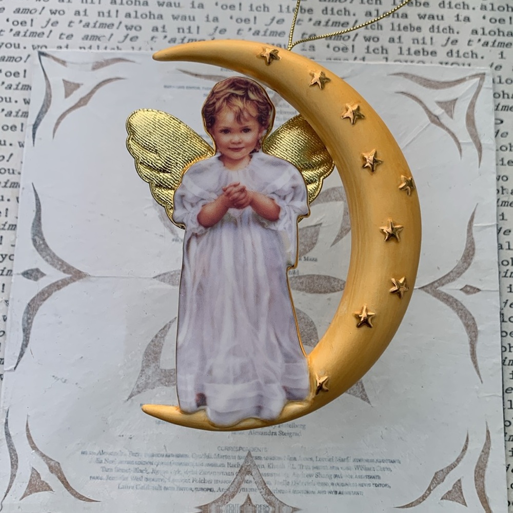 Angel moonbeam stars Bradford Exchange ornament set 2